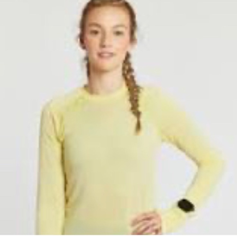Oiselle Flow long sleeve white/lemon XL NWT